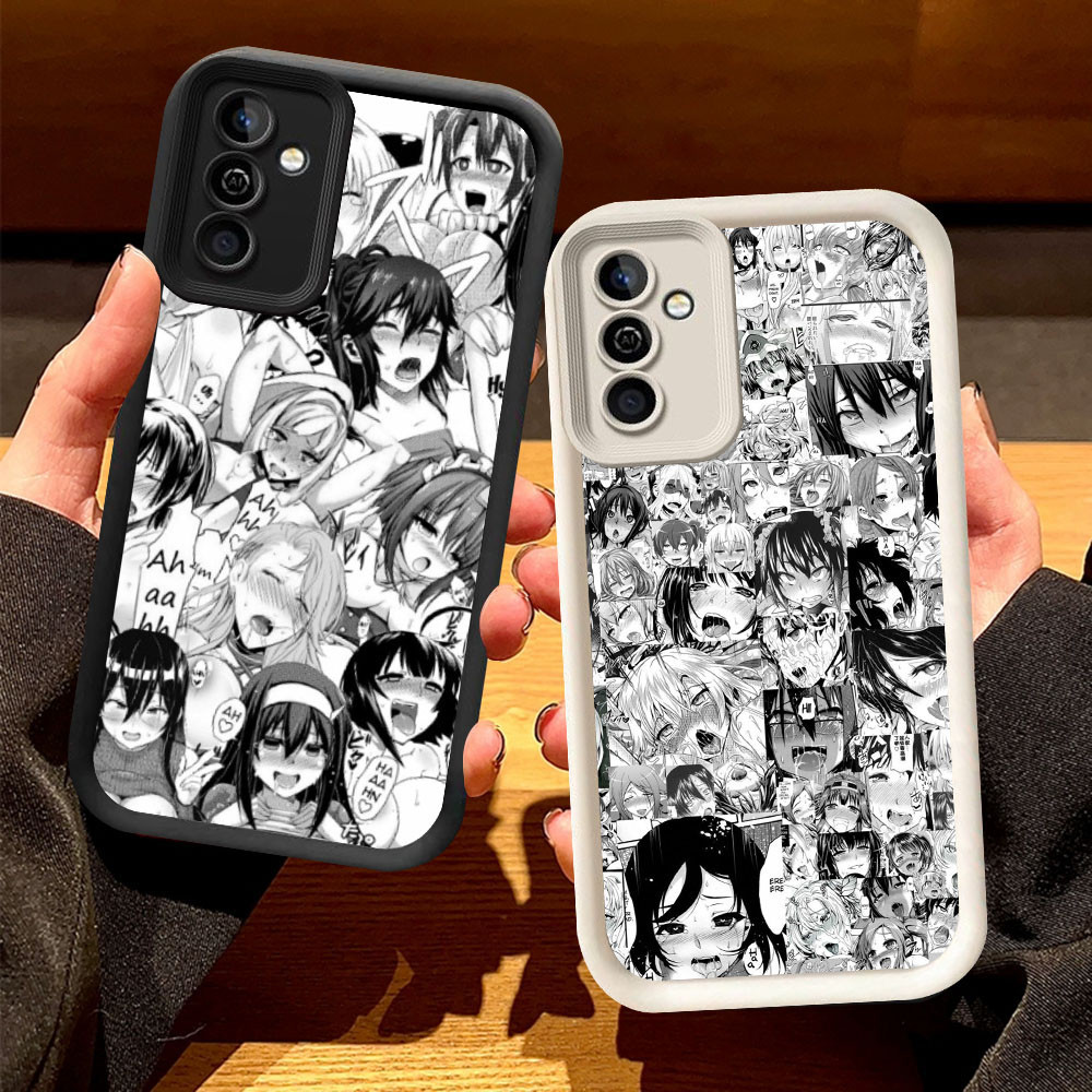 O-21 Girl Face Ahegao เคสสําหรับ Samsung Galaxy J2 J6 J4 J7 Prime Plus Pro สีดําและสีขาว