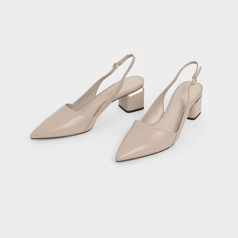 Singapore CNK Charles and Keith ใหม่ รองเท้า สําหรับผู้หญิง CK1-60920174 รองเท้าส้นสูง หัวแหลม แฟชั