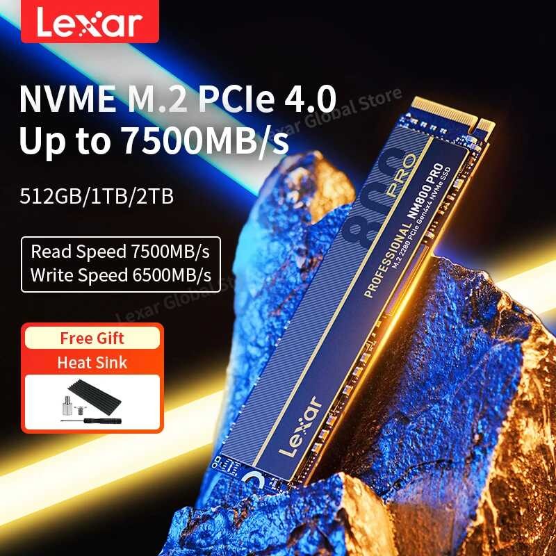 NM800 6 Lexar Pro SSD พีซี 4.0 M2 2280 NVME 512GB 1TB 2TB ภายใน SSD 7500MB / s สำหร