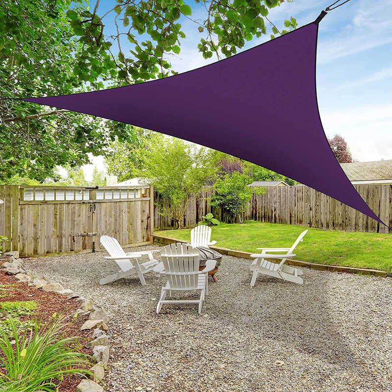 Shade Purple Sail Cloth,Waterproof Oxford ,Triangle Sun Shade Sail,98% Protection Outdoor Garden