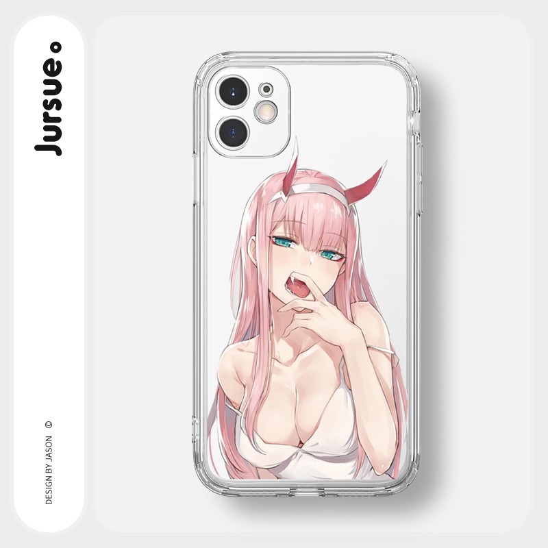 ในสต็อก JURSUE นุ่มโปร่งใสน่ารักการ์ตูนอะนิเมะกันกระแทกเคสโทรศัพท์ฝาครอบปลอกเข้ากันได้สําหรับ iPhone