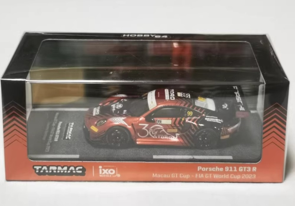 Tarmac ใช้งานได้ TW 1/64 Porsche 911 GT3 R GT ถ้วย FIA GT World ถ้วย 2023 HEC 2025 รถรุ่น