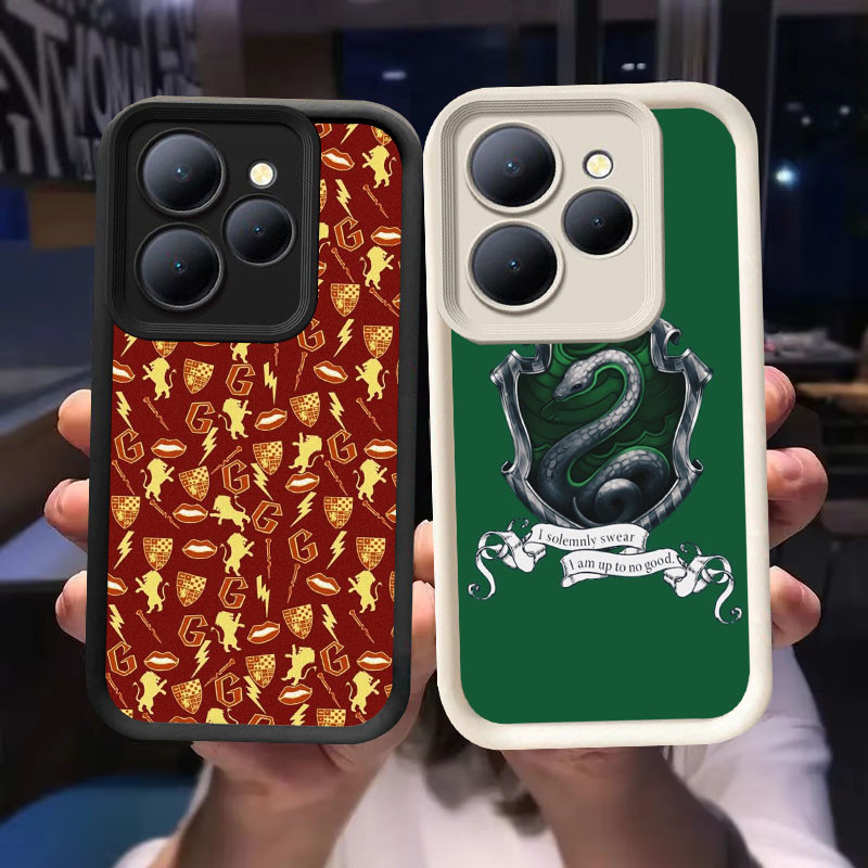 O-66 เคส Hogwart น่ารักสําหรับ Infinix Smart 8 HOT 30i 40i 40 30 Play Pro สีดําและสีขาว