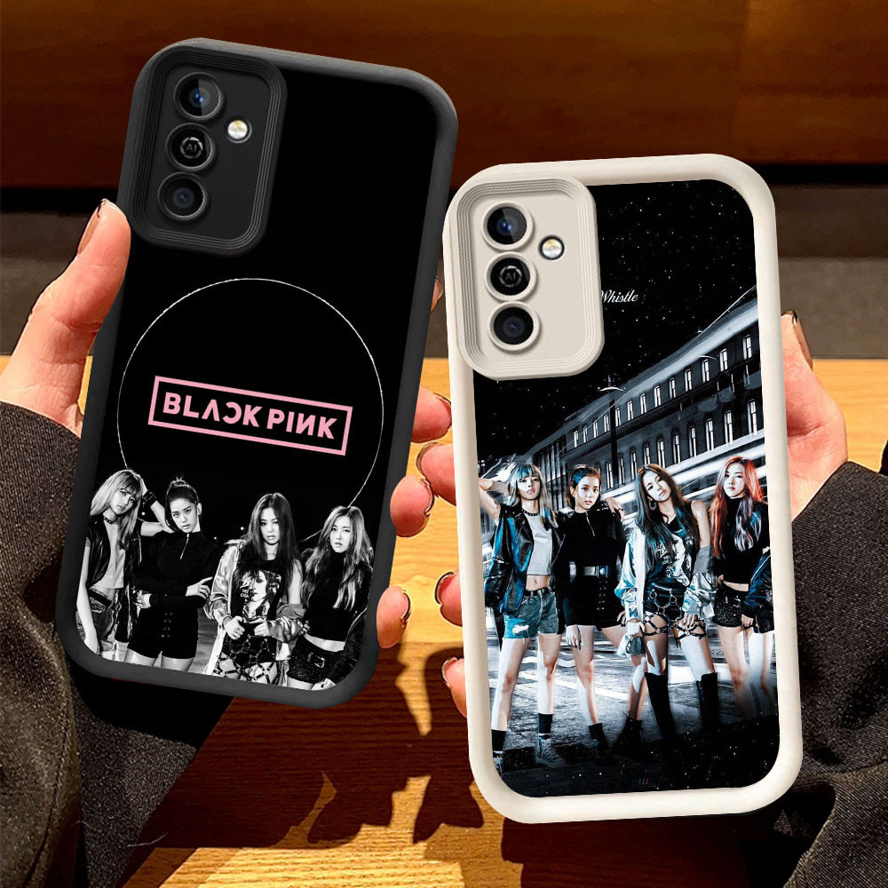 O-18 เคส BLACKPINK สําหรับ Samsung Galaxy S21 M15 S24 A55 5G FE สีดําและสีขาว