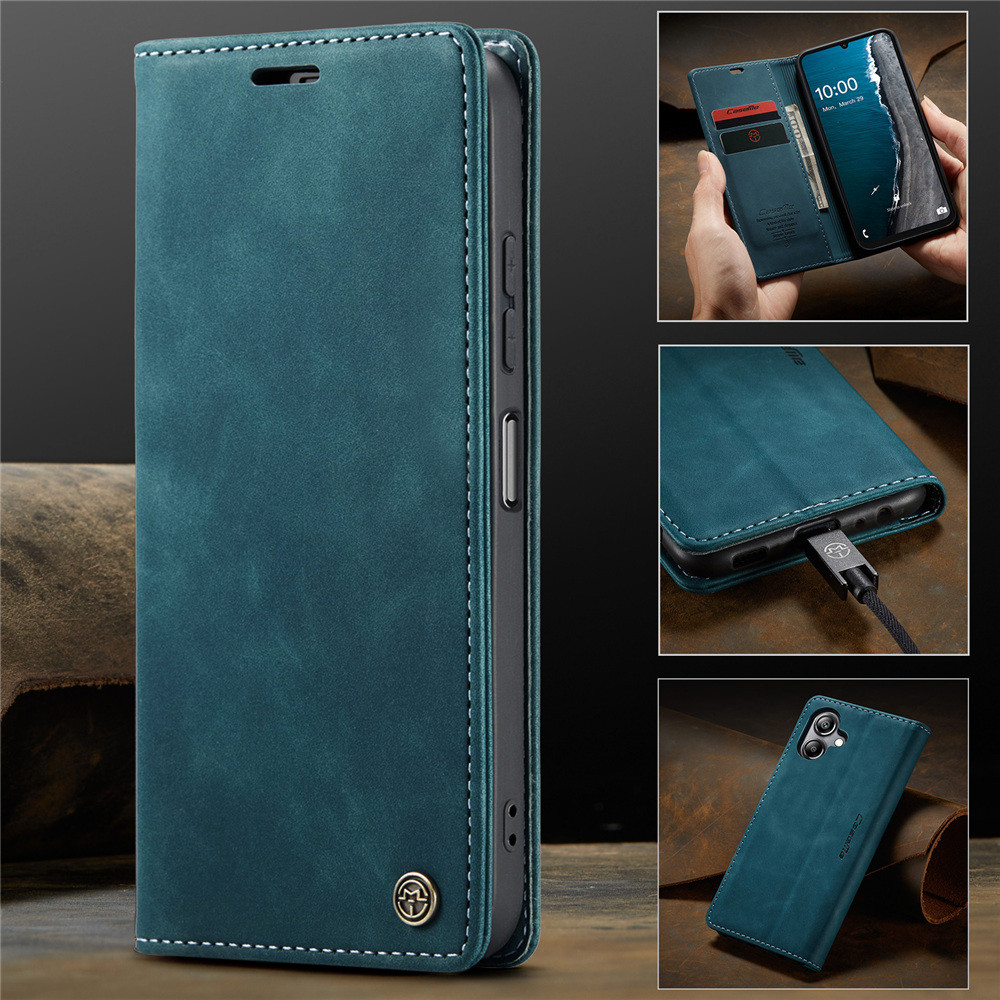 SAMSUNG เคสสําหรับ Galaxy A06 A16 ⭐Caseme Retro Matte Magnetic Flip Leather Phone Cover⭐ กันกระแทกเชลล์ช่องเสียบการ์ดยึดผู้ถือซัมซุง