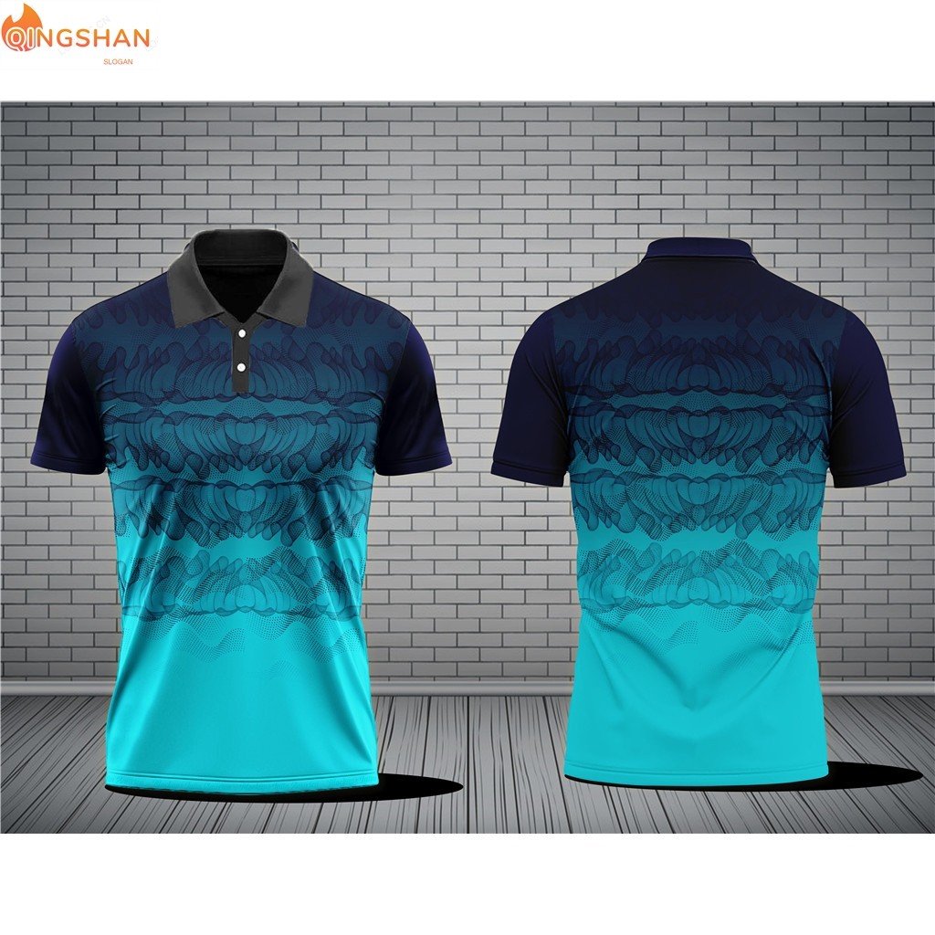 ออกแบบใหม่พิมพ์เสื้อโปโลสีเขียวไล่โทนสีลายดอกไม้ coorniated กับรูปแบบเสื้อโปโลผู้ชายสไตล์แฟชั่น