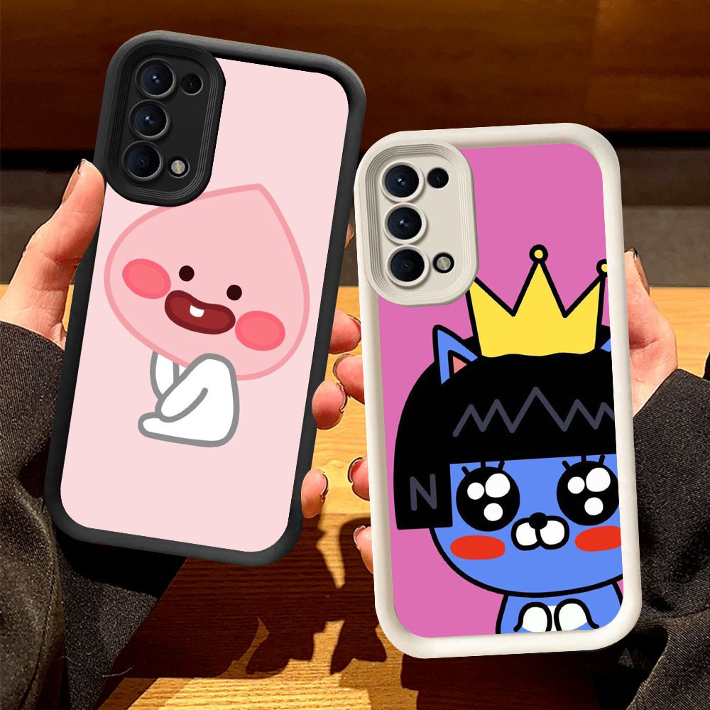 O-34 Kakao Friends Casing สําหรับ OPPO A92 F19s A52 A95 F19 A72 สีดําและสีขาว