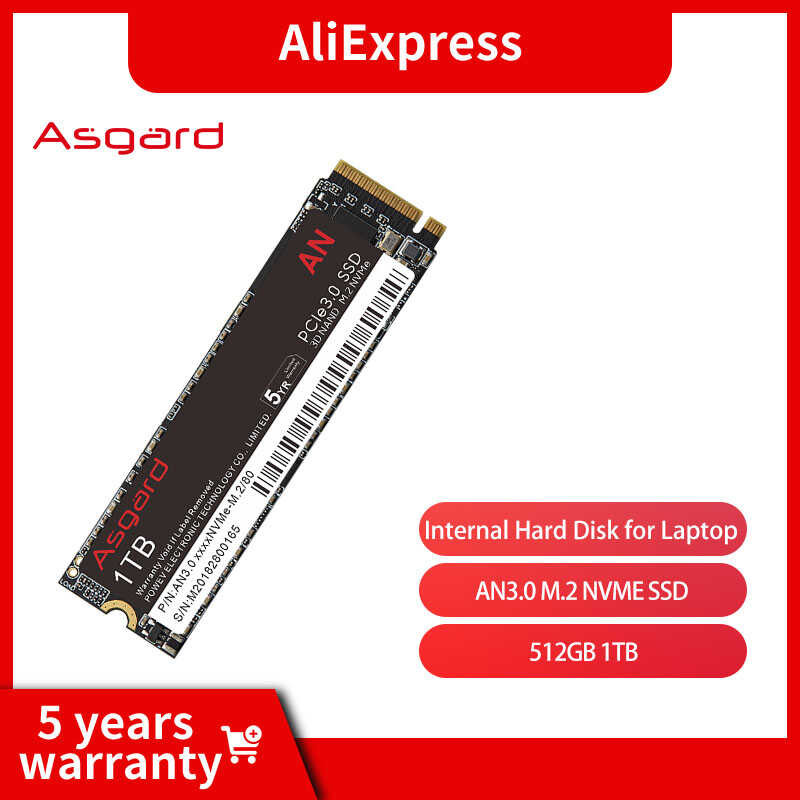 แอสการ์ด M.2 1 SSD M2 512gb PCIe NVME 512gb 1TB 2TB โซลิดสเตทไดรฟ์ 2280 แ