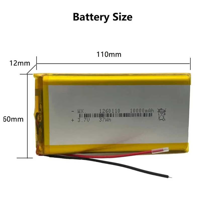 Δ 1260110 3.7 โวลต์ 10000Mah ลิเธียมโพลิเมอร์แบตเตอรี่ลิเธี