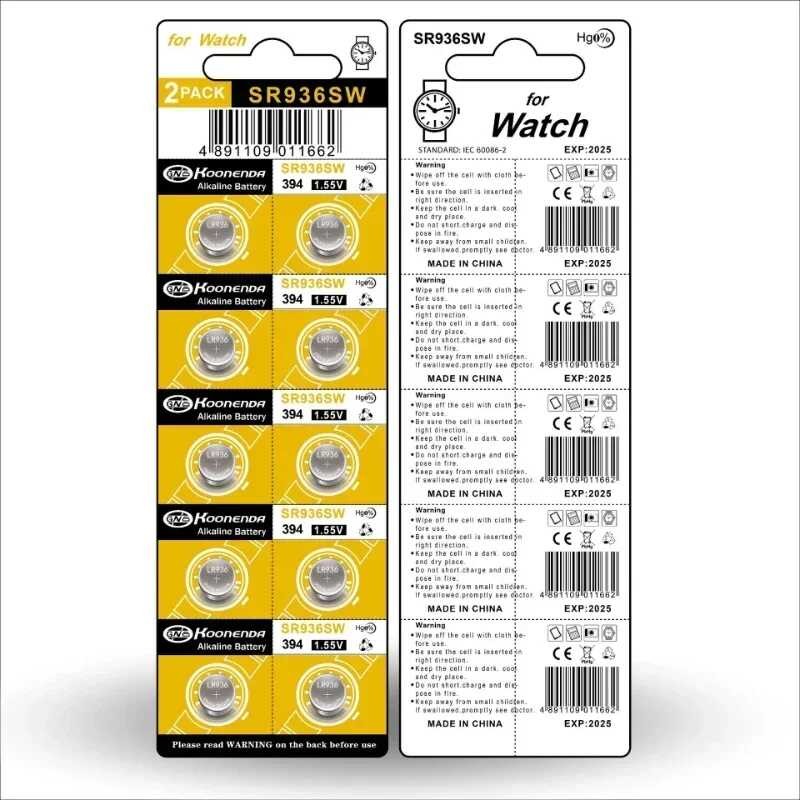 Δ Ag9 Lr936 แบตเตอรี่ 394 Sr936sw 394A L936f Lr45 1.55V ปุ่มแบตเตอรี่เค