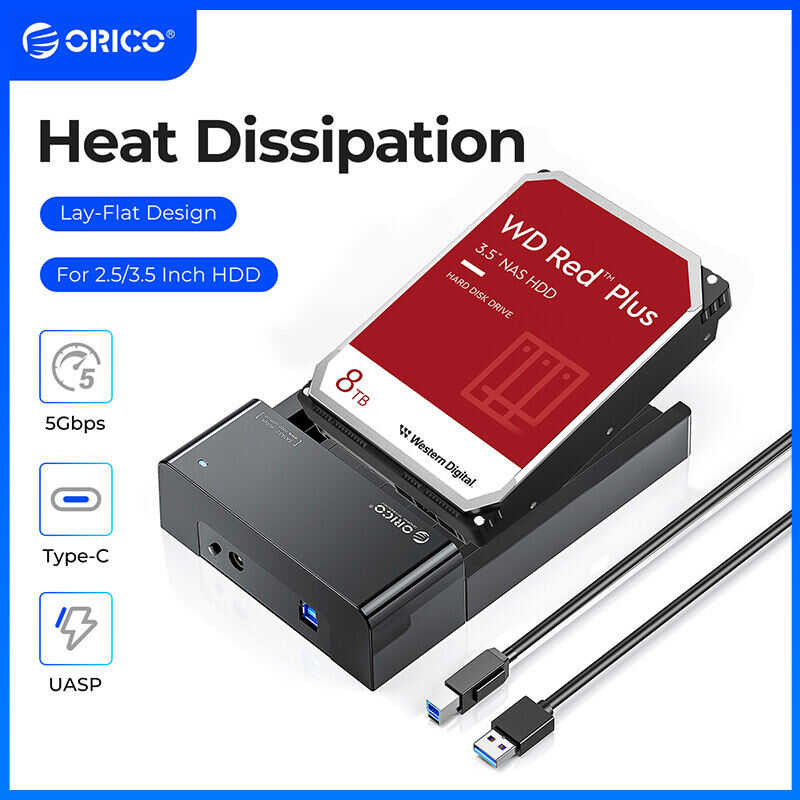 ▣ ORICO Lay-Flat SATA To USB 3.0 External Hard Drive Docking Station For 2.5/3.5Inch HDD SSD S