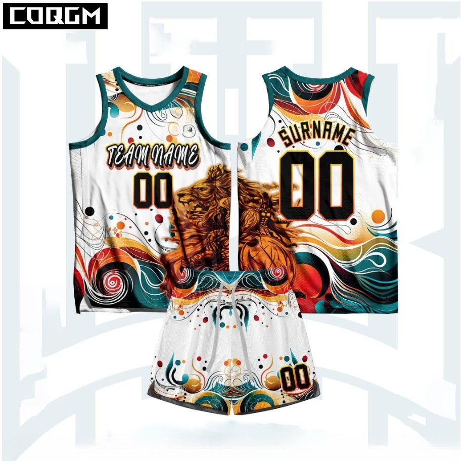 ออกแบบใหม่Quick-Drying Sports Jersey Mens Sports Basketball jersey ปรับแต่งชื่อและหมายเลข Sublimated