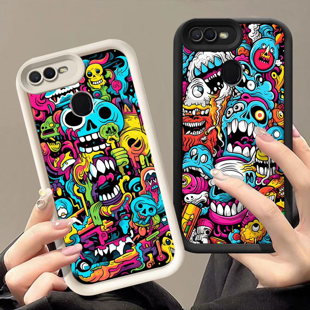 เคสสําหรับ OPPO Realme A12 A12s F7 C2 F9 C2s A5S A5 A1K A11K A12E A7 A3S Pro Q-48 Trippy