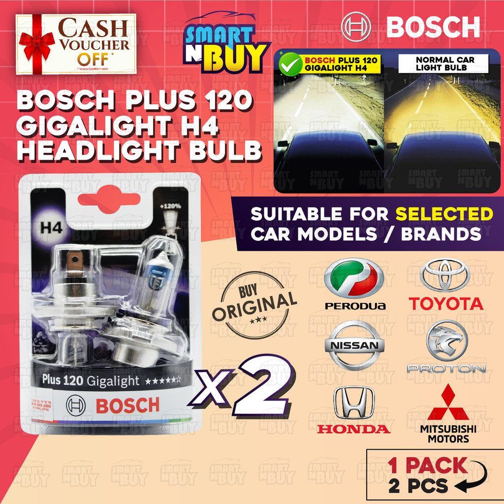 H4 12V 60/55W GIGALIGHT PLUS 120 (BOSCH), BOSCH BULB