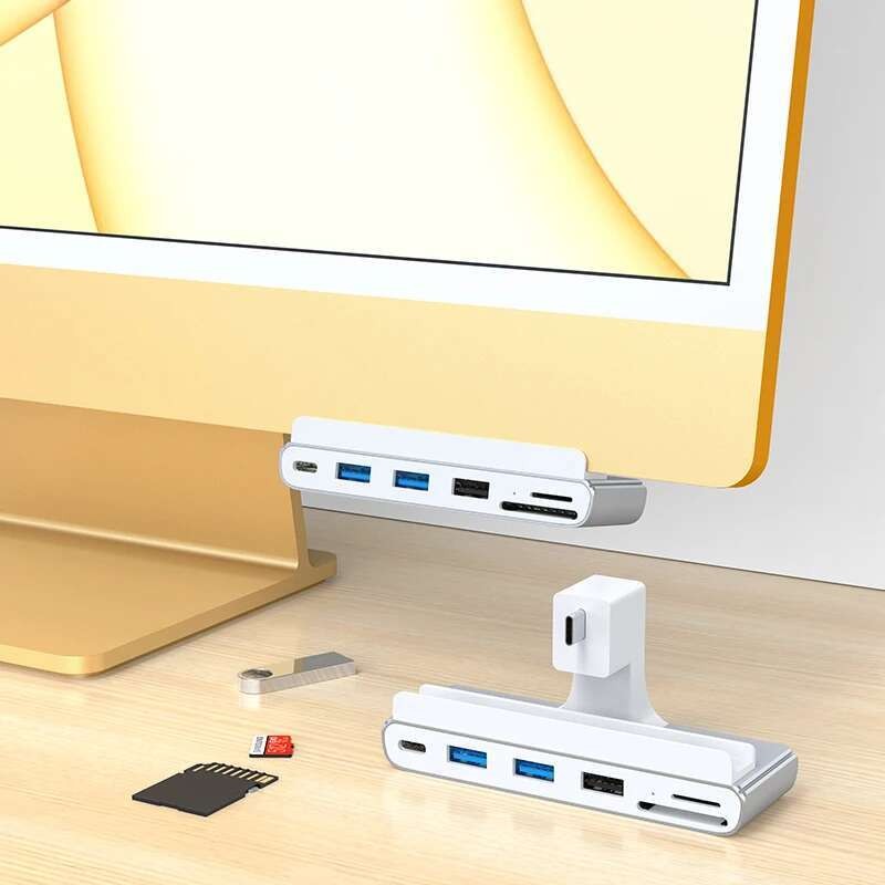 Colorii USB C Clamp Hub Type-Cสําหรับ2021 iMacพร้อมUSB C USB 3.0 Micro/SD Card Reader 4K HD Docking 