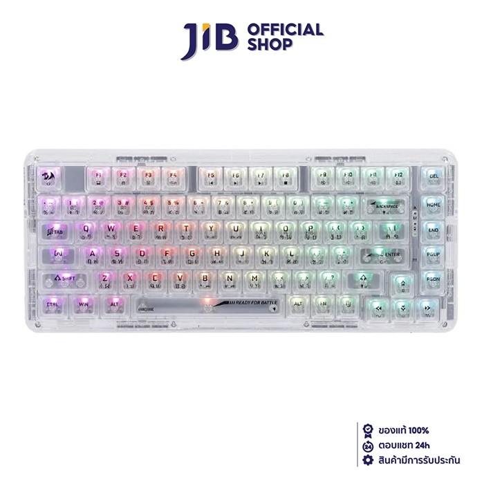 WIRELESS KEYBOARD (คีย์บอร์ดไร้สาย) REDRAGON K649CT ELF PRO (TRANSPARENT) (CRYSTAL SWITCH RGB EN/TH