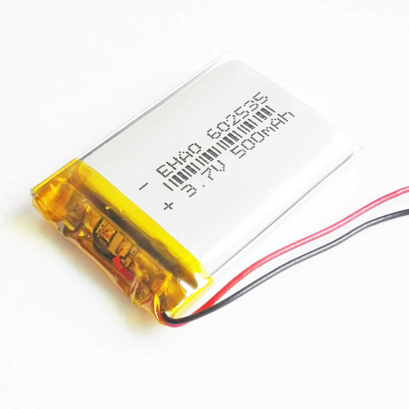 Δ 3.7V 500Mah 602535 แบตเตอรี่ลิเธียมโพลิเมอร์แบบชาร์จไฟได
