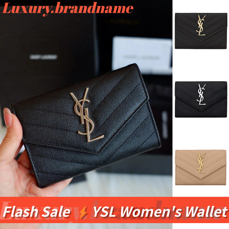 Flash Sale Yves Saint Laurent YSL Women's Flip Wallet Coin Purse กระเป๋าสตางค์ผู้หญิง