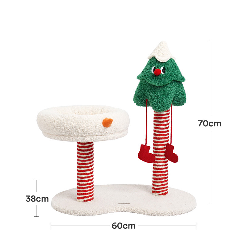 Zeze Christmas Cedar Island แมวปีนเขากรอบ Cat Nest Cat Scratching โพสต์แบบบูรณาการ Cat Claw Scratin