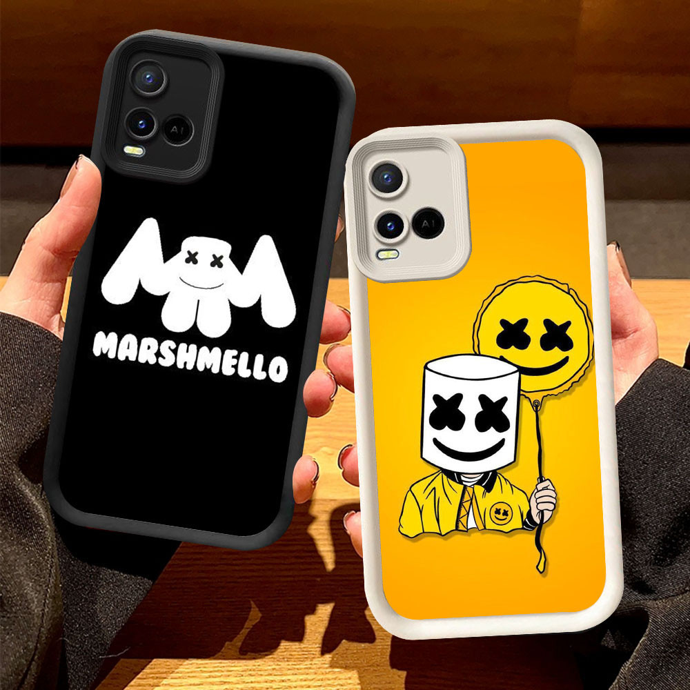 O-8 Marshmallow Case สําหรับ VIVO Y33s Y21t Y21s Y21e Y21 V20 Pro สีดําและสีขาว