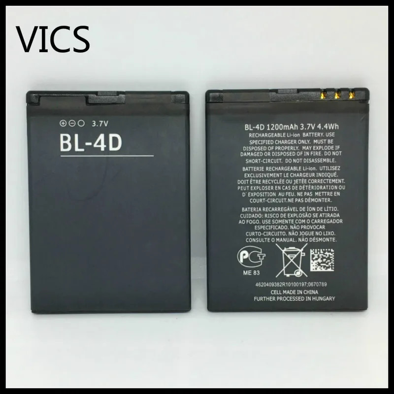 ในสต็อก Original VICS BL-4D แบตเตอรี่โทรศัพท์มือถือสําหรับ NOKIA N97mini N8 E5 E7 702T T7-00 T7 N5 8