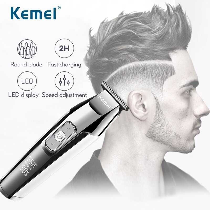 Hair Profession Clipper Beard For Men Electric Men's Shaver LCD 0Mm Hair Cutting Trimmer Hine Cha