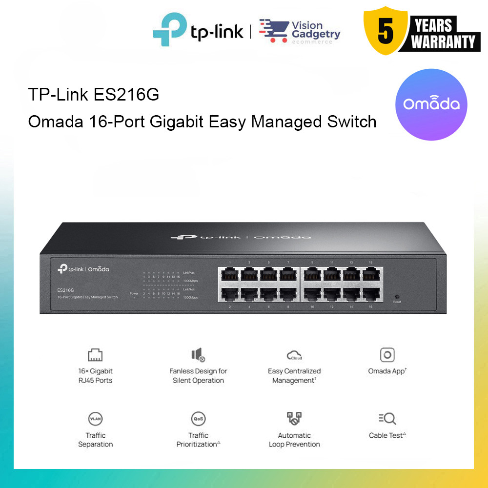 TP-Link ES216G Omada 16-Port Gigabit Easy Managed Switch