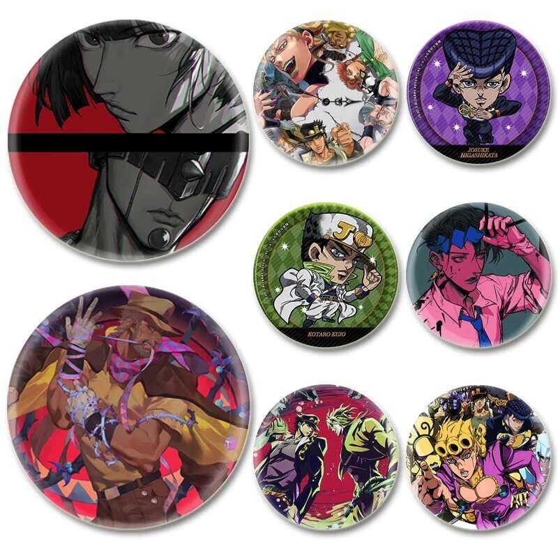 Jotaro Kujo Jonathan Joestar Joseph Joestar Dio Brando Badge อะนิเมะคอสเพลย์การ์ตูนเคลือบ Pins สําหร