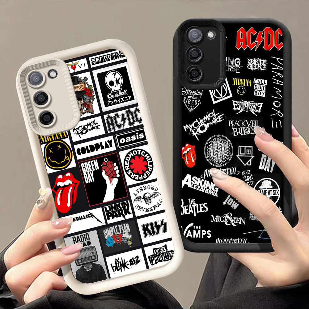 SAMSUNG เคสสําหรับSamsung A10 A72 M07 F07 J2 M30S J4 J7 J6 A7 M21 Prime Plus Pro 5G Q-87 แฟชั่นRock 