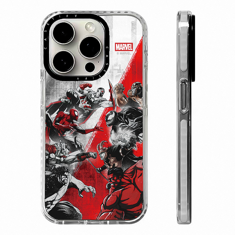 ไร้สายชาร์จแม่เหล็กสําหรับ IPhone11 12 13 14 15 16 Pro Max Marvel Superhero VS Villain Cover 15 16PL