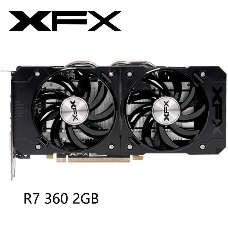 XFX d ใช้การ์ดจอ R7360 2GB เดิม GPU การ์ดจอ AMD Radeon R7360 2G พีซีเก