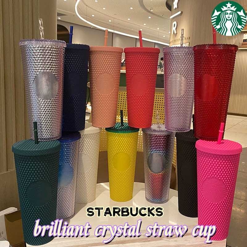 Starbucks Fashion Glitter Cup Reusable Cold Mug With Lid Straw