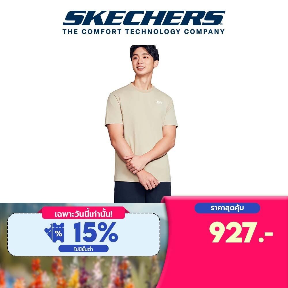 Skechers สเก็ตเชอร์ส เสื้อยืดแขนสั้นผู้ชาย Men Short Sleeve Tee Apparel - SL324M628-K001