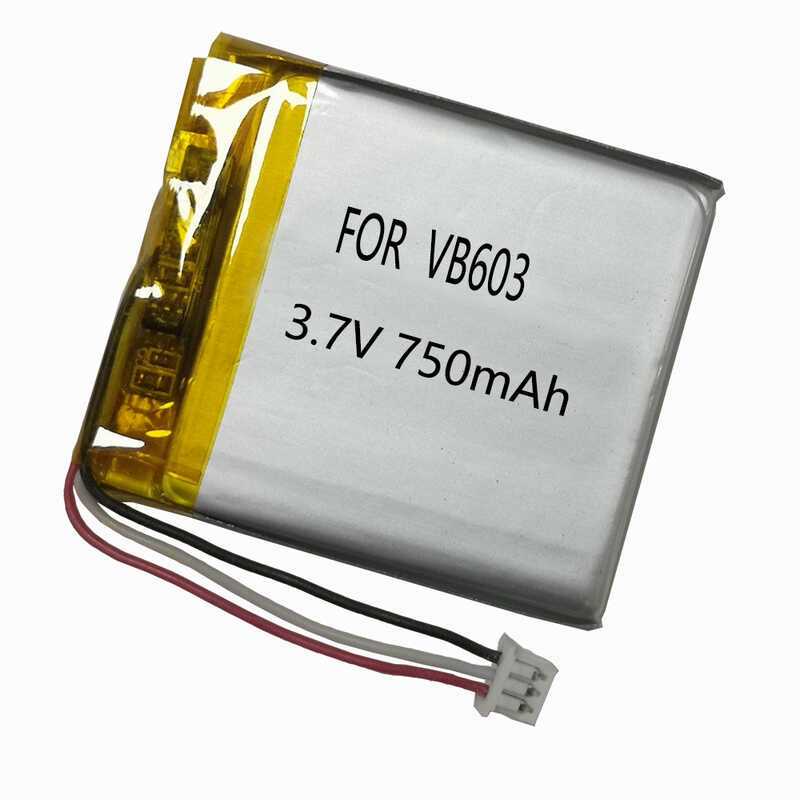 Δ 1.25 ปลั๊ก 3 สาย แบตเตอรี่ Vb603 3.7V 750Mah วิดีโอพี่เลี้ยง