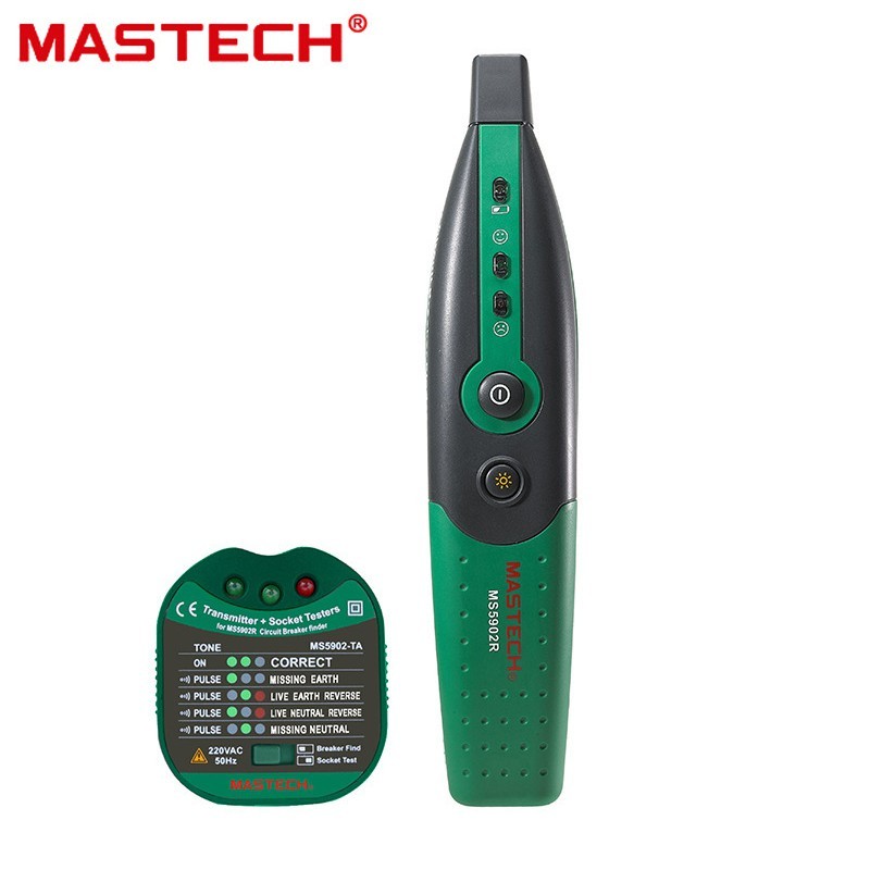 ในสต็อก Ready stock MASTECH MS5902 Automatic Circuit Breaker Finder Fuse Socket Tester 220V ข้อมูลจํ