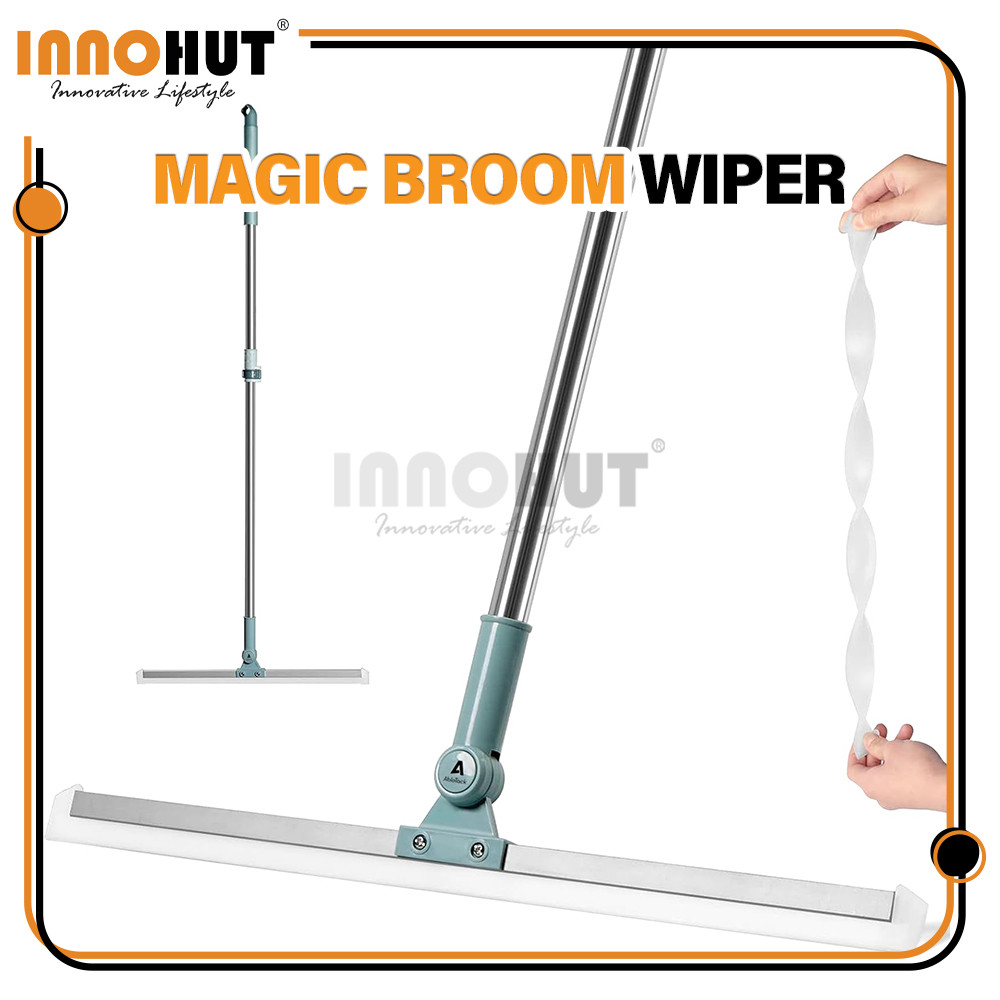 Innohut Telescopic Magic ไม้กวาด Wiper ไม้กวาดซิลิโคน Penyapu Air Floor Scraper ผมกวาดหน้าต่างเช็ด Pengiks 水器