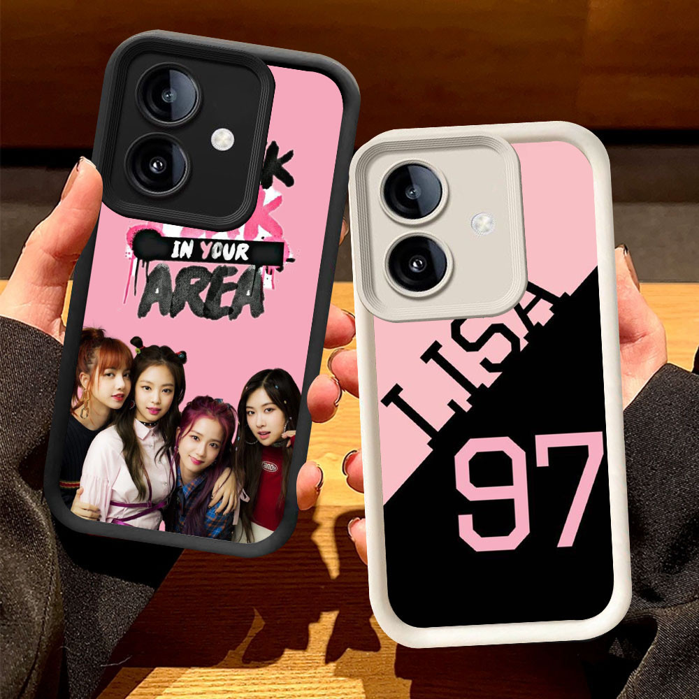 O-2 BLACKPINK Lisa Casing สําหรับ OPPO A3 A3X A5 Pro 5G สีดําและสีขาว