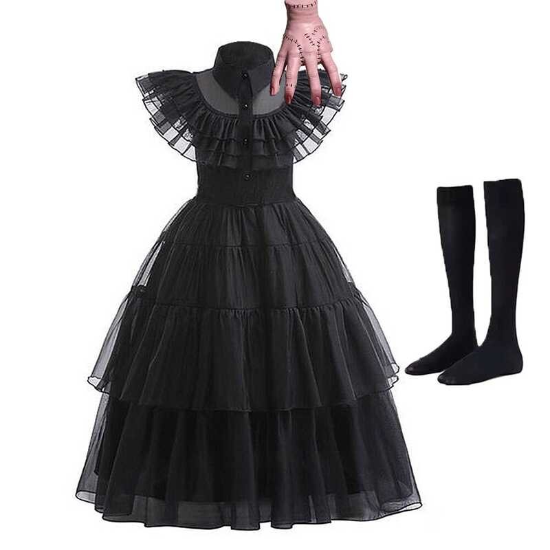Costume Halloween For Kid Girl Wednesday Addams Family Movie Costume Women Fancy Carnival Party Pr