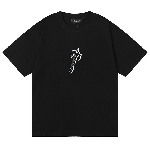 ใหม่ เสื้อยืดแขนสั้น ผ้าฝ้ายแท้ ลาย Trapstar สําหรับผู้ชาย และผู้หญิง 0524
