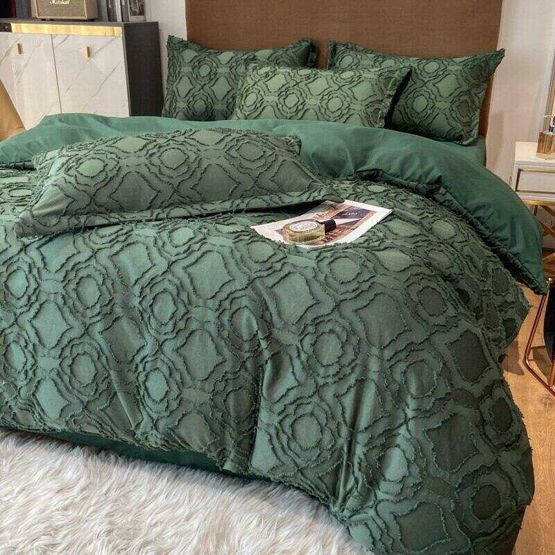 Cotton Egyptian Solidcolor Quilt Beden Bedding Set King Queen Size En Duvet Cover Bed Sheet Pillo
