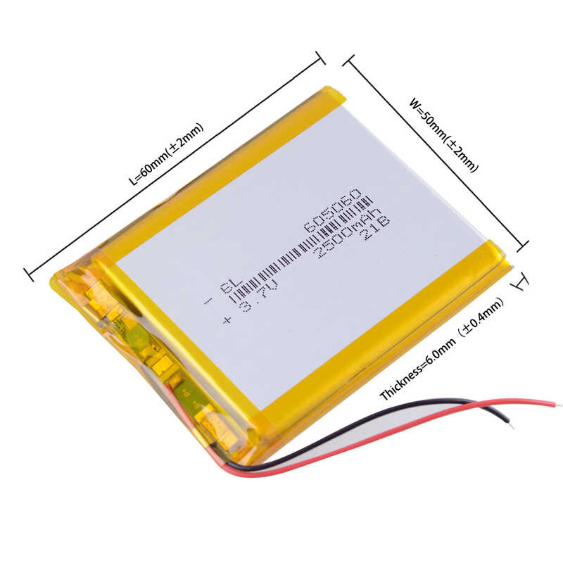 Δ 605060 3.7V 2500Mah แบตเตอรี่ลิเธียมโพลิเมอร์ลิเธียมไอออ