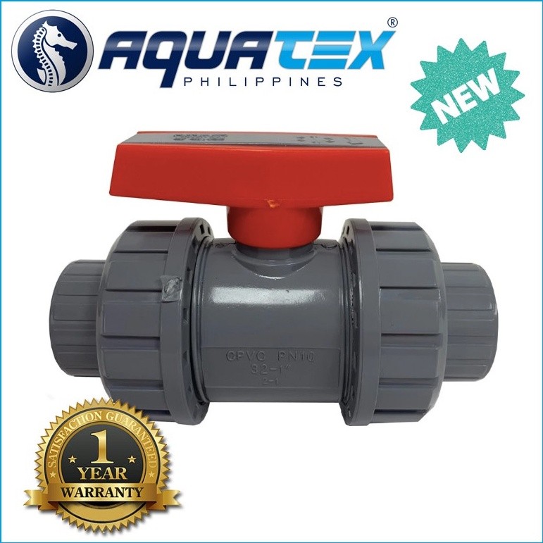 ในสต็อก AQUATEX Pool True union ball valve (บอลวาล์วยูเนี่ยนคู่ ) เชื่อมต่อซ็อกเก็ต 1.5 นิ้ว และ 2 น