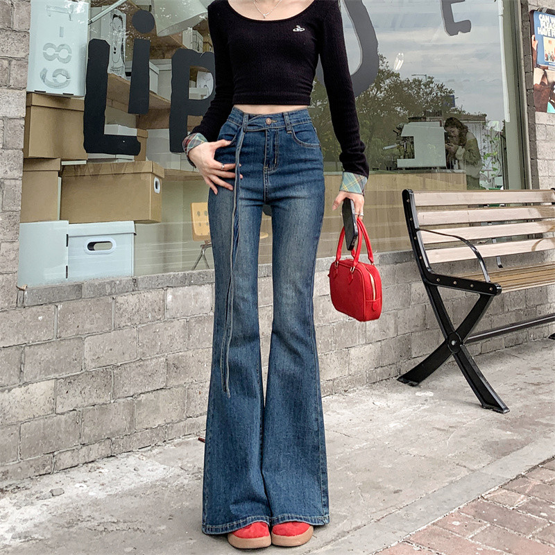 81022 Stretched Slimmer Look Flared Pants Jeans