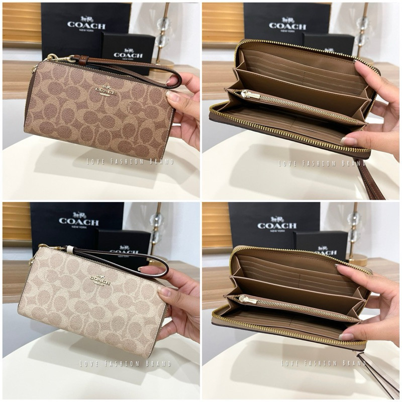 ผ่อน0%Cach  กระเป๋าสตางค์ Long Zip Around Wallet  รุ่นใหม่ (CW778) urif