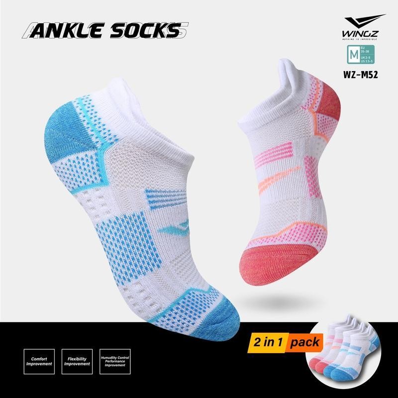 Wingz ถุงเท้าข้อสั้น ถุงเท้ากีฬา 2in1 รุ่น WZ-M52 (เเพ็ค2คู่)