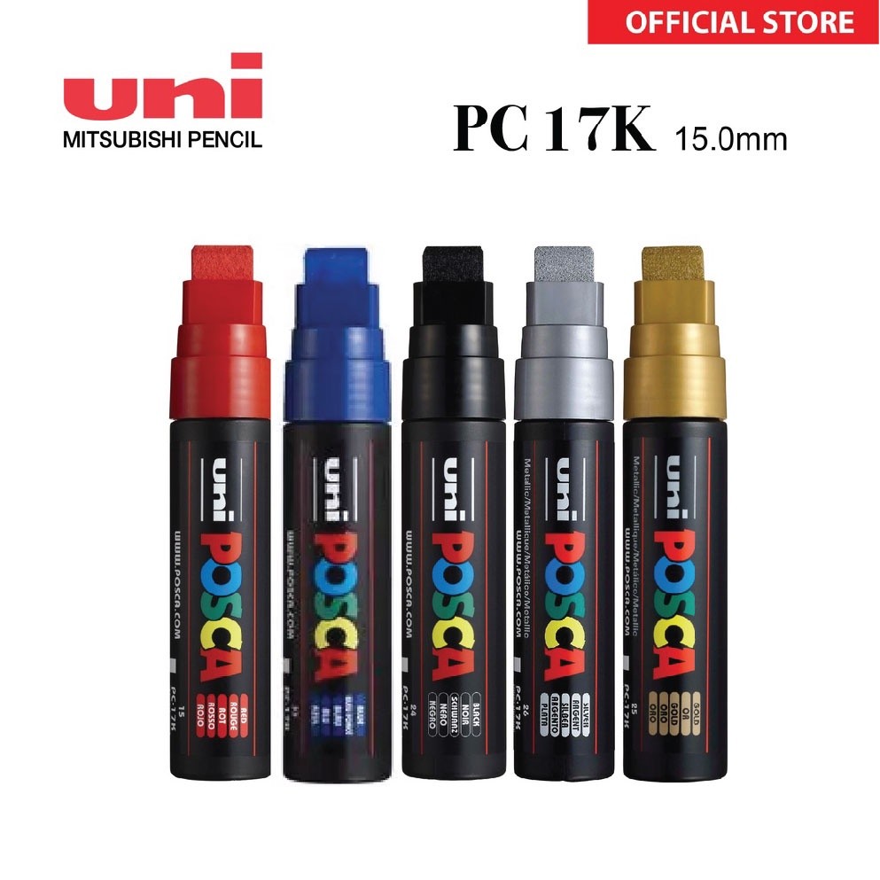 ในสต็อก Uni Posca Water Based Paint Marker สําหรับ All Surface Extra Bold Tip PC-17K
