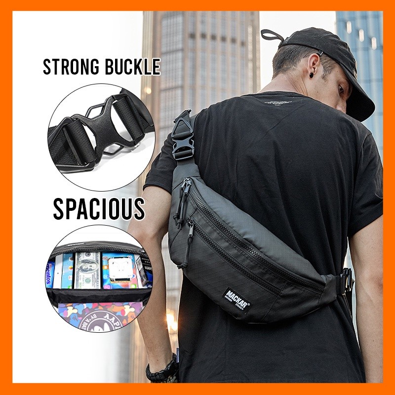 ในสต็อก Sifubeg X-Mackar Blackstreet กระเป๋าคาดเอว 20751 คุณภาพดี Crossbody Men Beg Silang Lelaki ทุ