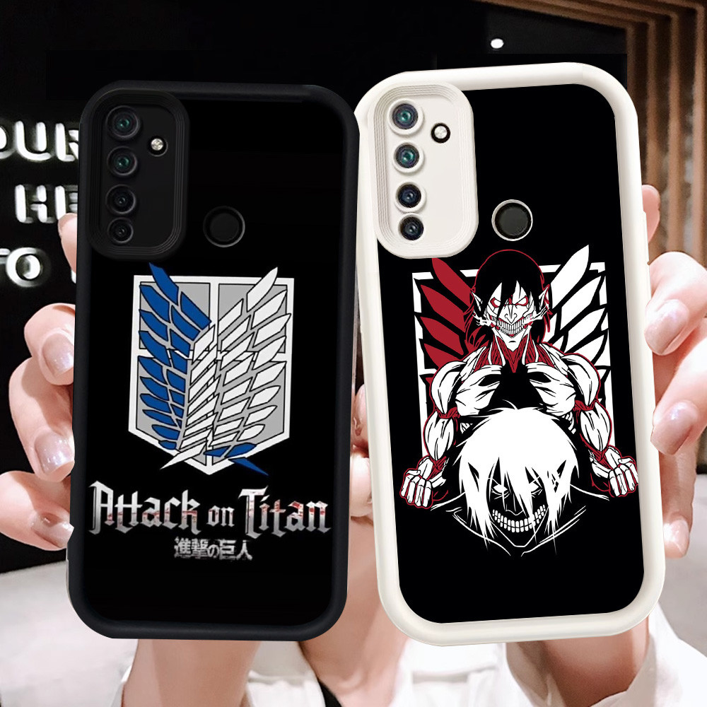 Z-43 โจมตีบน Titan ปลอกสีขาวสีดําสําหรับ Realme C71 5 6i 5i 5s Narzo 20A 10A 10 C73 กรณี