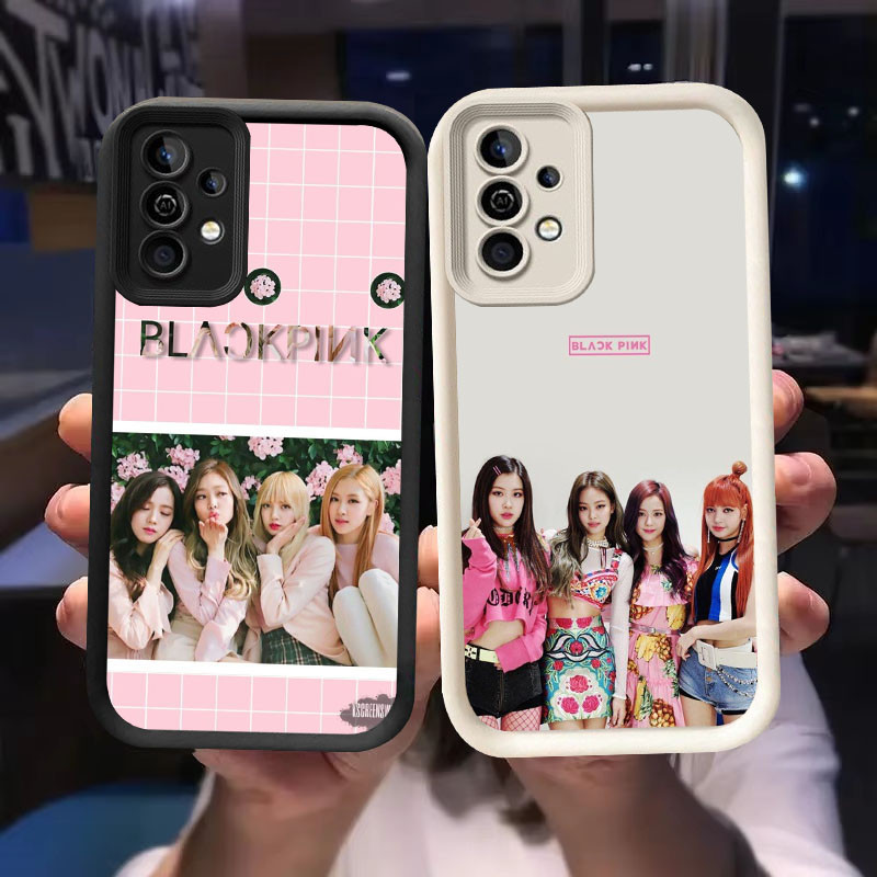 O-18 ปลอก BLACKPINK สําหรับ Samsung Galaxy A53 A52 A72 A52S A73 S25 Ultra 5G สีดําและสีขาว