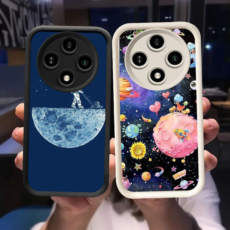 O-69 นักบินอวกาศ Space Casing สําหรับ Xiaomi Redmi POCO A3X X3 C61 A3 C75 14C X7 Pro สีดําและสีขาว